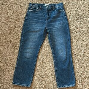 LOFT distressed ankle jeans.